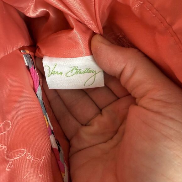 Vera Bradley Womens Large Duffel Purse Bag Trapeze Tote Pink Pixie Confetti EUC - Picture 10 of 10